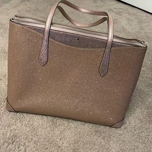 Kate Spade New York Glitter Zip Top Purse - Rose Gold